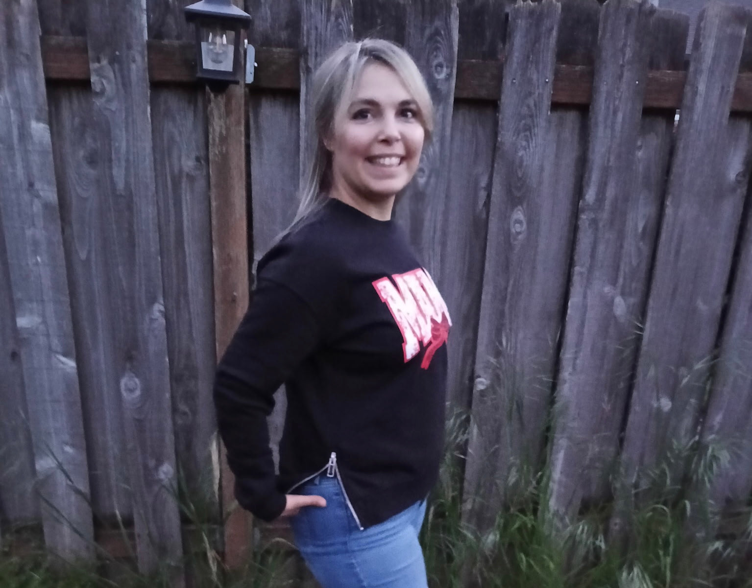 Black Crewneck with side zips