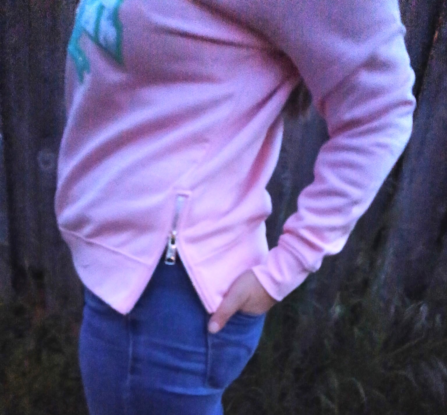 Pink Crewneck with side zips