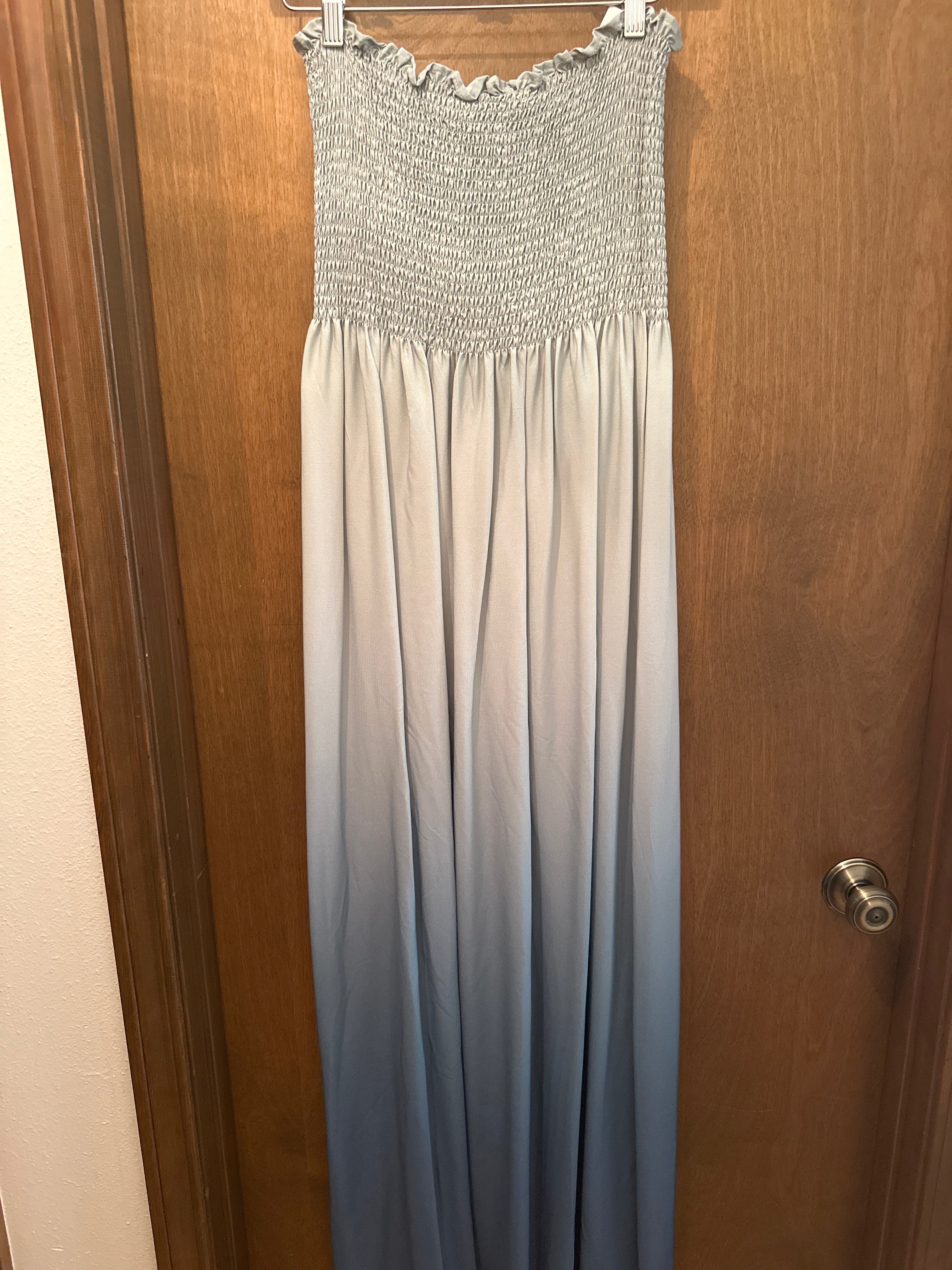 Strapless Ombre Green Dress