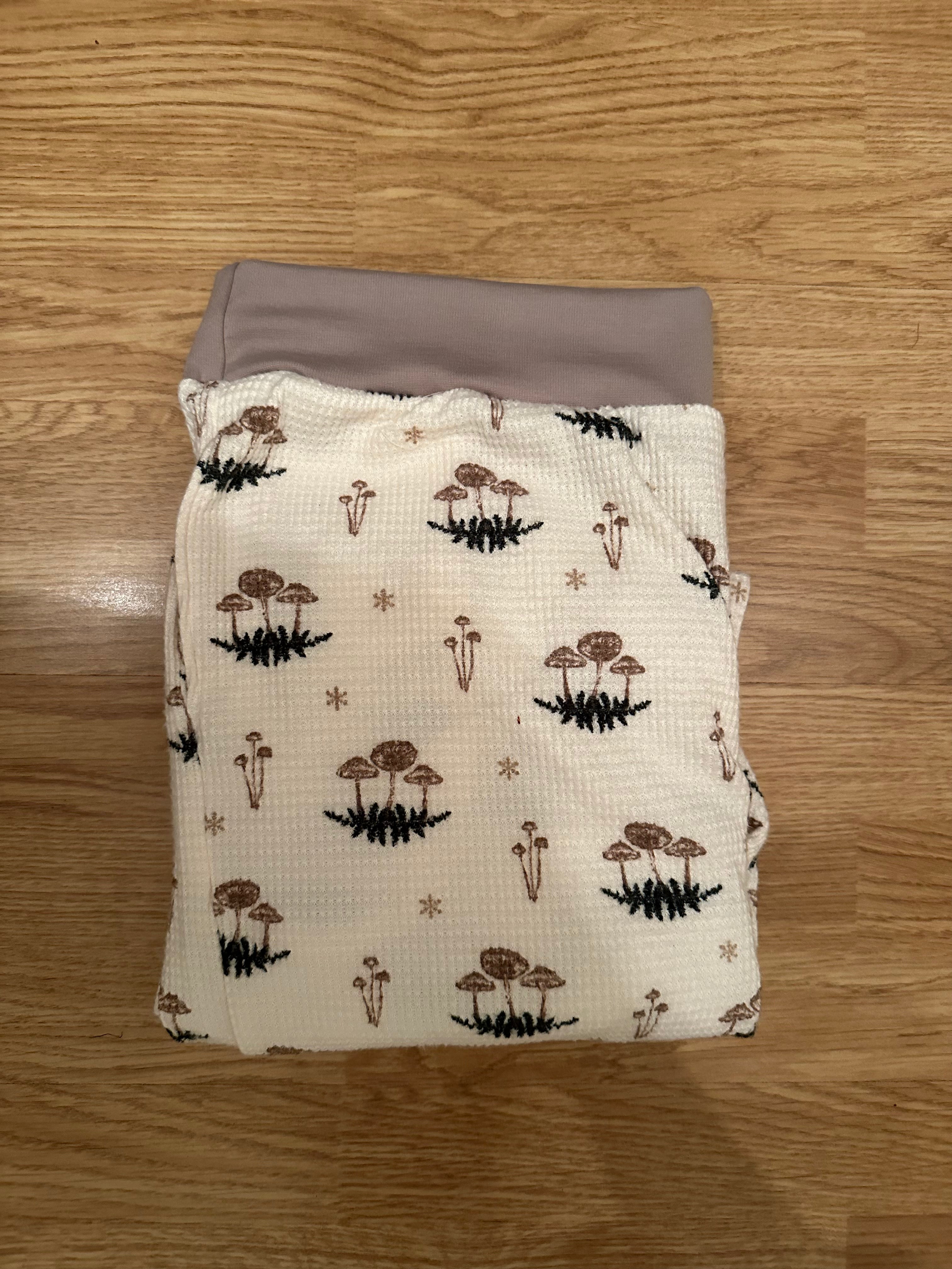 Whimsical Mushroom Waffle Lounge Pants