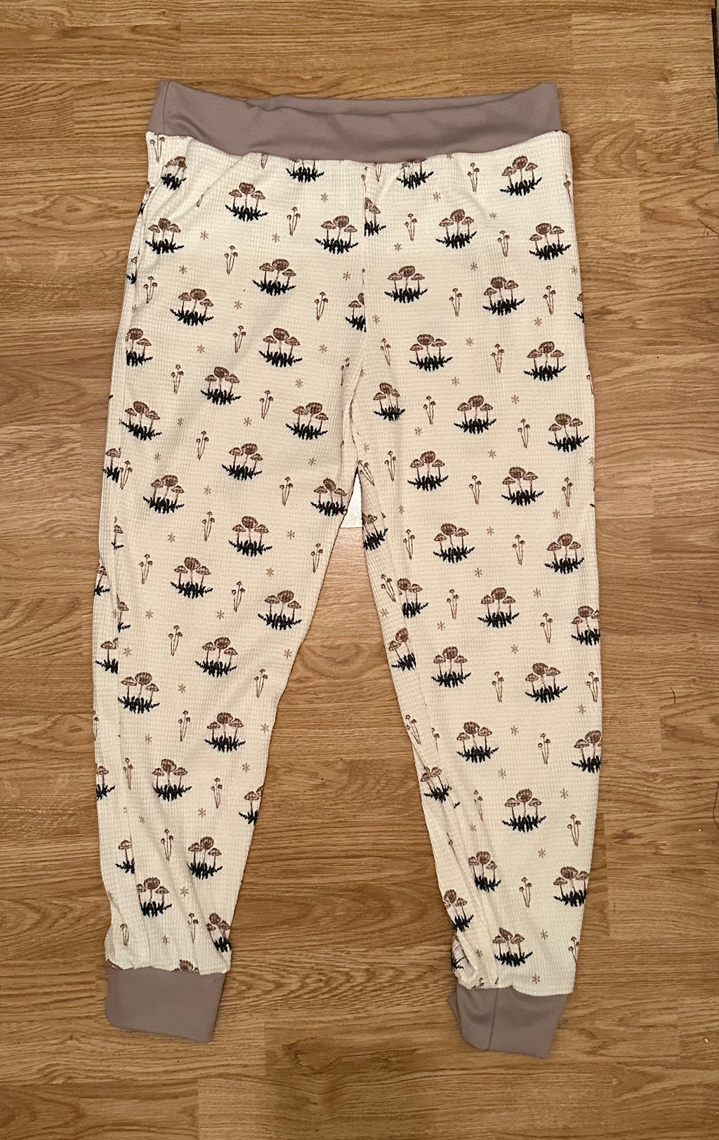 Whimsical Mushroom Waffle Lounge Pants