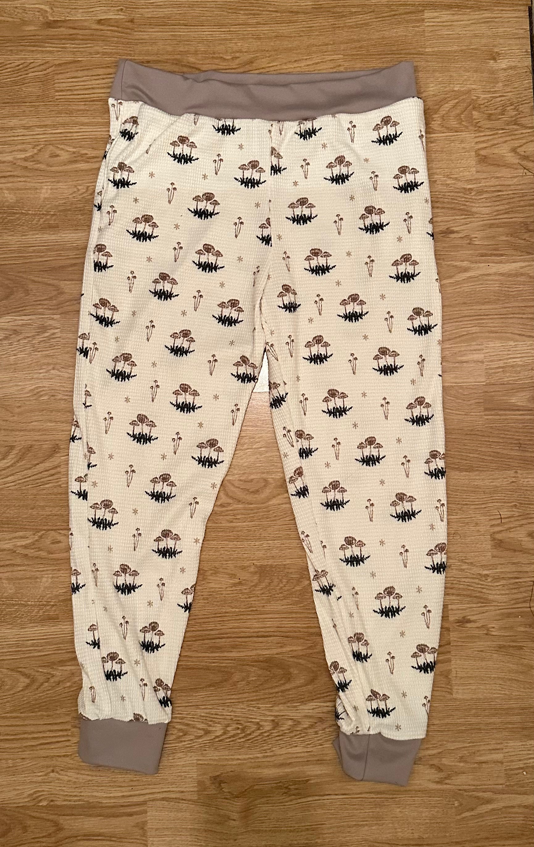 Whimsical Mushroom Waffle Lounge Pants