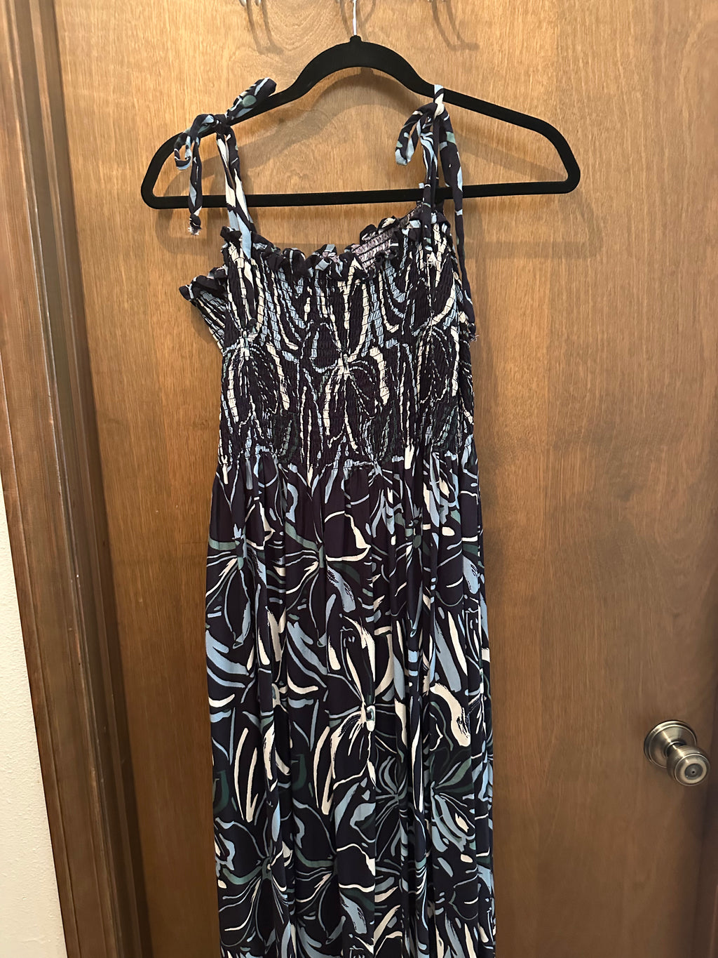 Blue, White & Green Hawaiian Flowers Dress