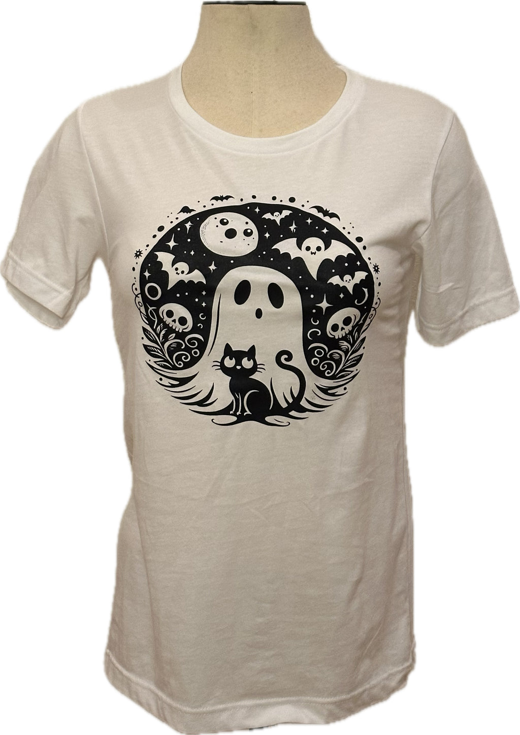 Friendly Ghost with Black Cat T-Shirt