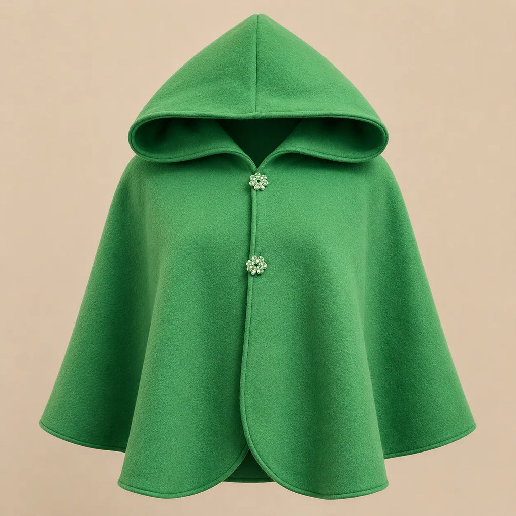Green Fleece Poncho