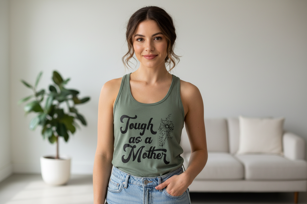 “Tough as a Mother” Razor back Tank Top