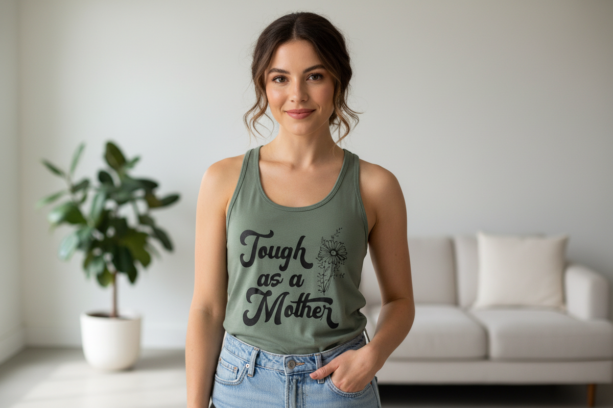 “Tough as a Mother” Razor back Tank Top